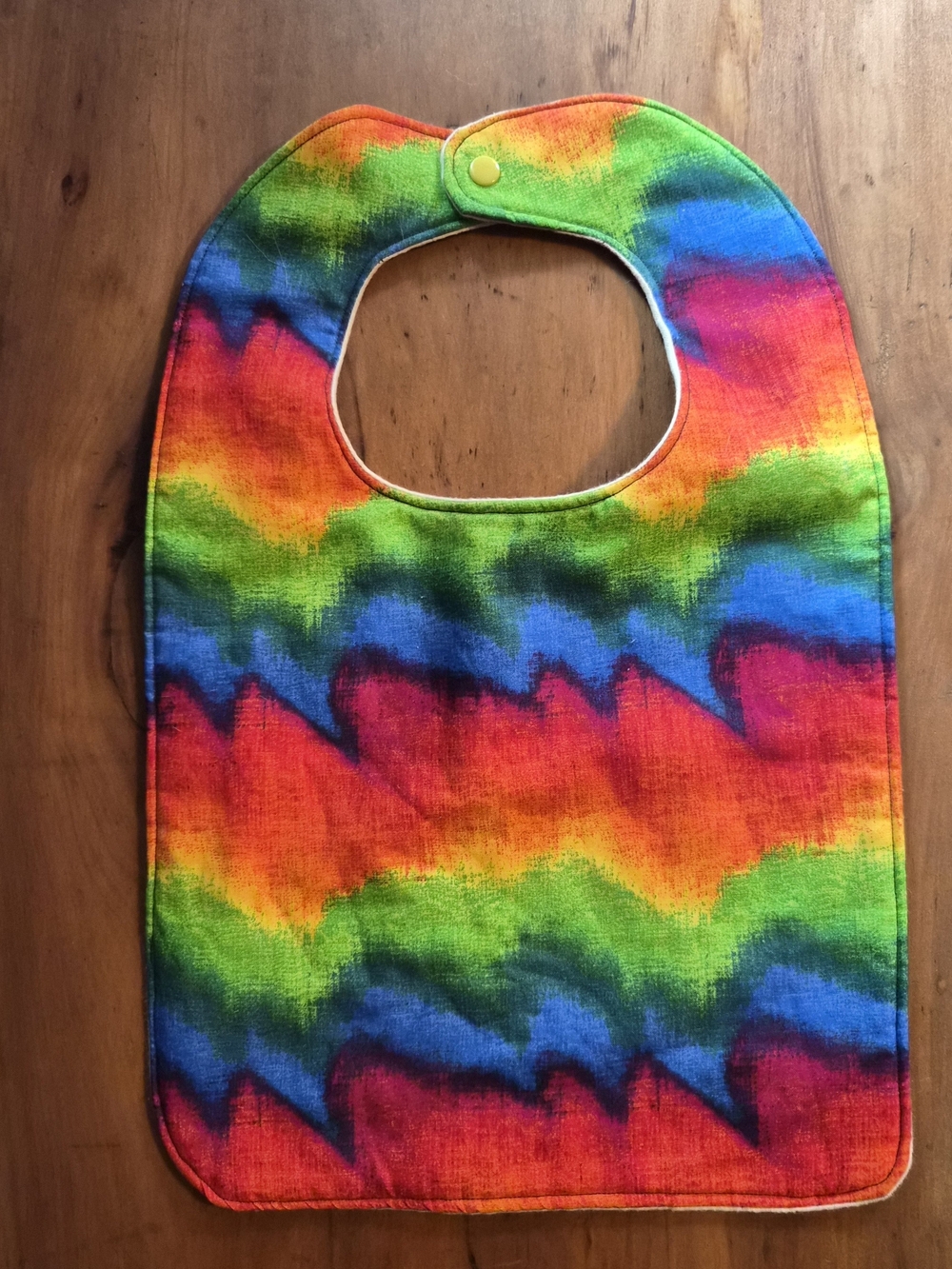 Large Vibrant Rainbow Tie-Dye Baby Bib